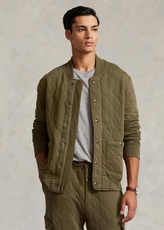 Oliivinväriset miesten Ralph Lauren tikatut luksustakit