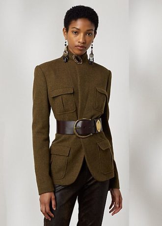 Oliivinväriset naisten Ralph Lauren Rhodri -villatakit Oliivinväriset naisten Ralph Lauren Rhodri -villatakit