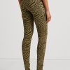 Oliivinväriset naisten Ralph Lauren Zebra-printtihousut, joustavat jersey-leggingsit