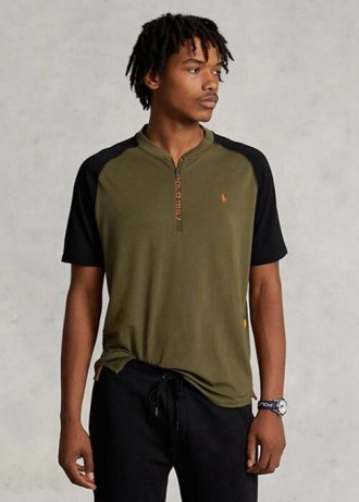 Olive Miesten Ralph Lauren Custom Slim Fit Performance T-paidat