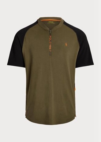 Olive Miesten Ralph Lauren Custom Slim Fit Performance T-paidat