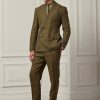 Olive miesten Ralph Lauren Gregory pellavapukuhousut