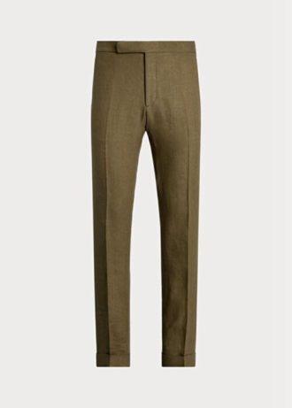Olive miesten Ralph Lauren Gregory pellavapukuhousut Olive miesten Ralph Lauren Gregory pellavapukuhousut