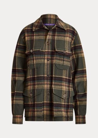 Olive naisten Ralph Lauren Andrya Plaid -takit