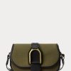Olive naisten Ralph Lauren Canvas & Calfskin Welington olkalaukut Olive naisten Ralph Lauren Canvas & Calfskin Welington olkalaukut