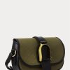Olive naisten Ralph Lauren Canvas & Calfskin Welington olkalaukut Olive naisten Ralph Lauren Canvas & Calfskin Welington olkalaukut