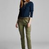 Olive naisten Ralph Lauren Stretch Skinny Cargo -housut