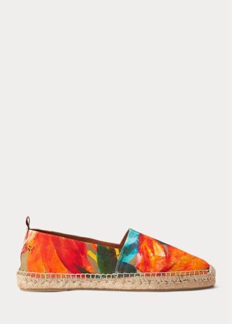 Oranssi miesten Ralph Lauren Bowsworth kukkainen pellava Espadrille Oranssi miesten Ralph Lauren Bowsworth kukkainen pellava Espadrille