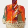 Oranssi miesten Ralph Lauren Bowsworth kukkainen pellava Espadrille Oranssi miesten Ralph Lauren Bowsworth kukkainen pellava Espadrille