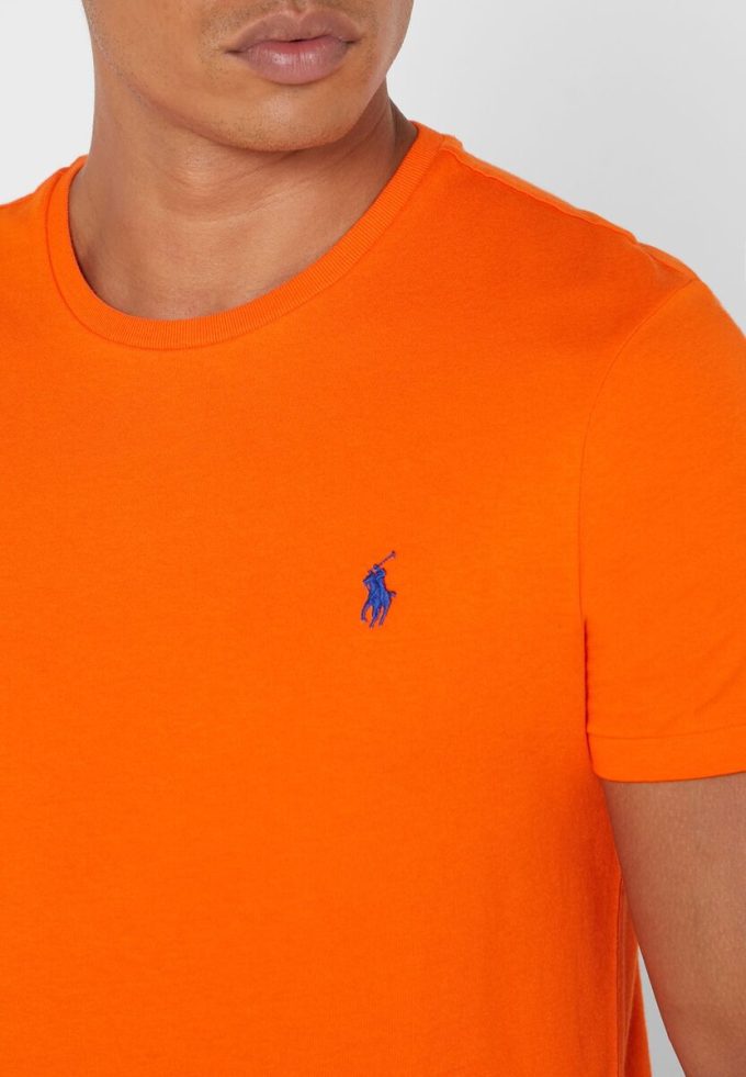 Oranssi miesten Ralph Lauren Essential Crew Neck T-paidat Oranssi miesten Ralph Lauren Essential Crew Neck T-paidat