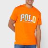 Oranssi miesten Ralph Lauren Logo Crew Neck T-paidat Oranssi miesten Ralph Lauren Logo Crew Neck T-paidat