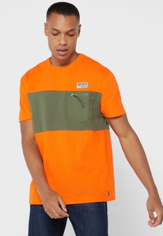 Oranssi miesten Ralph Lauren Logo Crew Neck T-paidat Oranssi miesten Ralph Lauren Logo Crew Neck T-paidat