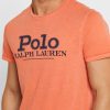 Oranssi miesten Ralph Lauren Logo Crew Neck T-paidat Oranssi miesten Ralph Lauren Logo Crew Neck T-paidat