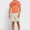 Oranssi miesten Ralph Lauren Logo Crew Neck T-paidat Oranssi miesten Ralph Lauren Logo Crew Neck T-paidat
