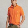 Oranssi miesten Ralph Lauren mukautetut Slim Fit mesh poolopaidat