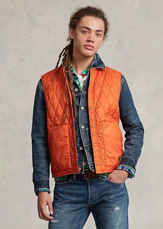 Oranssi miesten Ralph Lauren vettä hylkivä tikattu liivi