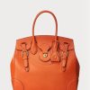 Oranssi naisten Ralph Lauren Calfskin pehmeä Ricky 33 käsilaukku Oranssi naisten Ralph Lauren Calfskin pehmeä Ricky 33 käsilaukku