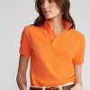 Oranssi naisten Ralph Lauren Classic Fit mesh poolopaidat