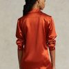 Oranssi naisten Ralph Lauren Mulberry silkkipaidat Oranssi naisten Ralph Lauren Mulberry silkkipaidat