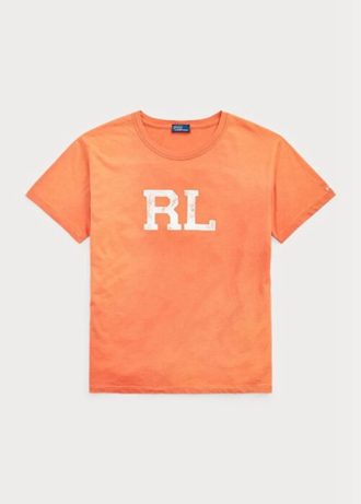 Oranssi naisten Ralph Lauren Rl Logo Jersey T-paidat