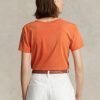 Oranssi naisten Ralph Lauren Rl Logo Jersey T-paidat Oranssi naisten Ralph Lauren Rl Logo Jersey T-paidat