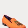Oranssit miesten Ralph Lauren Alonzo brodeeratut pellavamekkokengät Oranssit miesten Ralph Lauren Alonzo brodeeratut pellavamekkokengät
