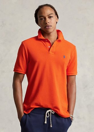 Oranssit miesten Ralph Lauren Ikoniset mesh poolopaidat