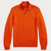Oranssit miesten Ralph Lauren -puuvillaneulepuserot Oranssit miesten Ralph Lauren -puuvillaneulepuserot
