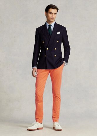 Oranssit miesten Ralph Lauren Stretch Slim Fit Chino -housut Oranssit miesten Ralph Lauren Stretch Slim Fit Chino -housut
