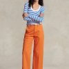 Oranssit naisten Ralph Lauren Chino -leveälahkeiset housut Oranssit naisten Ralph Lauren Chino -leveälahkeiset housut