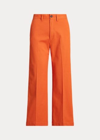 Oranssit naisten Ralph Lauren Chino -leveälahkeiset housut Oranssit naisten Ralph Lauren Chino -leveälahkeiset housut