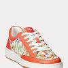 Oranssit naisten Ralph Lauren Hailey kukkamonogrammi jacquard-lenkkarit Oranssit naisten Ralph Lauren Hailey kukkamonogrammi jacquard-lenkkarit