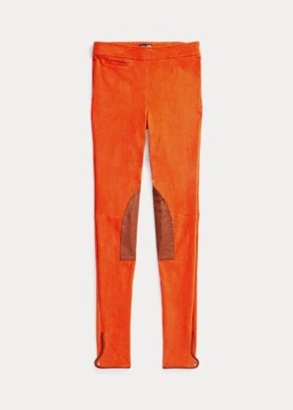 Oranssit naisten Ralph Lauren -joustavat lampaannahkaiset mokkajodhpur-leggingsit Oranssit naisten Ralph Lauren -joustavat lampaannahkaiset mokkajodhpur-leggingsit