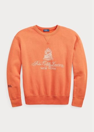 Oranssit naisten Ralph Lauren -logograafiset fleecepuserot Oranssit naisten Ralph Lauren -logograafiset fleecepuserot
