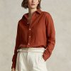 Oranssit naisten Ralph Lauren Relaxed Fit pellavapaidat