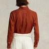 Oranssit naisten Ralph Lauren Relaxed Fit pellavapaidat
