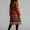 Oranssit naisten Ralph Lauren Shearling-kauluksiset jacquard-takit