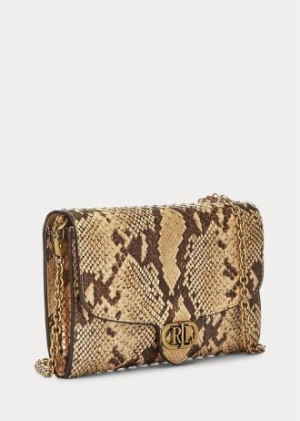 Pergamentti naisten Ralph Lauren Faux-Snakeskin Medium Adair Crossbody laukut