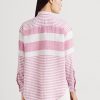 Pinkki naisten Ralph Lauren Striped Oversize pellavapaidat