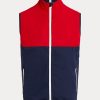 Punainen / laivastonsininen miesten Ralph Lauren vettä hylkivä pakattava liivi Punainen / laivastonsininen miesten Ralph Lauren vettä hylkivä pakattava liivi
