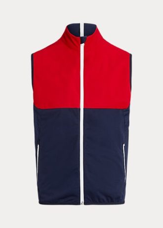 Punainen / laivastonsininen miesten Ralph Lauren vettä hylkivä pakattava liivi