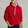 Punainen miesten Ralph Lauren Big Polo Crest -fleecehuppari Punainen miesten Ralph Lauren Big Polo Crest -fleecehuppari