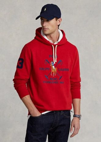 Punainen miesten Ralph Lauren Big Polo Crest -fleecehuppari