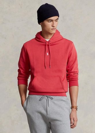 Punainen miesten Ralph Lauren tuplaneulottu huppari