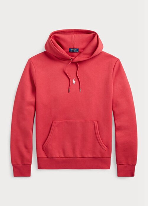 Punainen miesten Ralph Lauren tuplaneulottu huppari Punainen miesten Ralph Lauren tuplaneulottu huppari