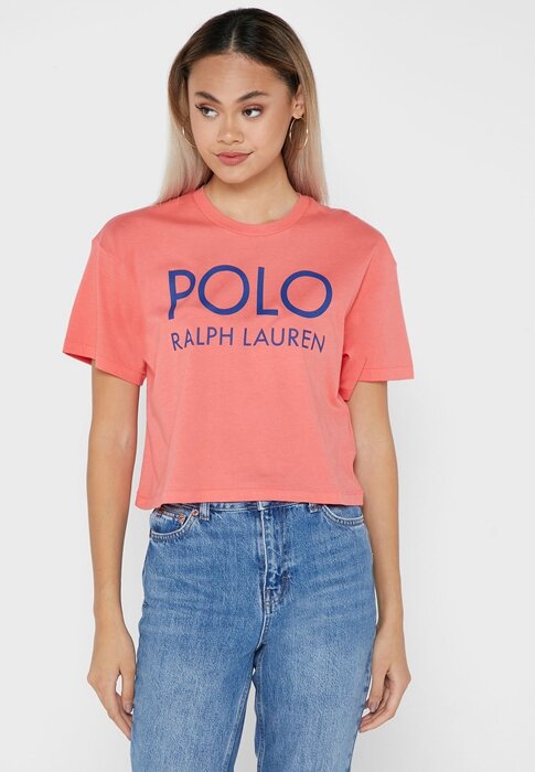 Punainen naisten Ralph Lauren Graphic Logo T-paidat Punainen naisten Ralph Lauren Graphic Logo T-paidat