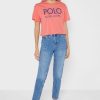 Punainen naisten Ralph Lauren Graphic Logo T-paidat Punainen naisten Ralph Lauren Graphic Logo T-paidat