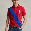Punaiset miesten Ralph Lauren Big Pony mesh poolopaidat