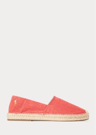 Punaiset miesten Ralph Lauren Cevio Pesty Canvas -kengät Punaiset miesten Ralph Lauren Cevio Pesty Canvas -kengät
