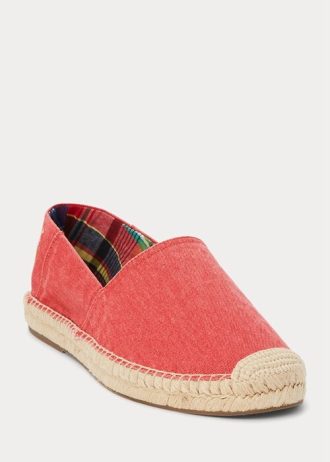 Punaiset miesten Ralph Lauren Cevio Pesty Canvas -kengät Punaiset miesten Ralph Lauren Cevio Pesty Canvas -kengät